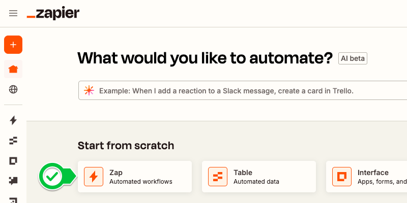 Zapier - Start from Scratch - Zap