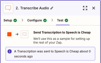 Zapier - Test Step Response